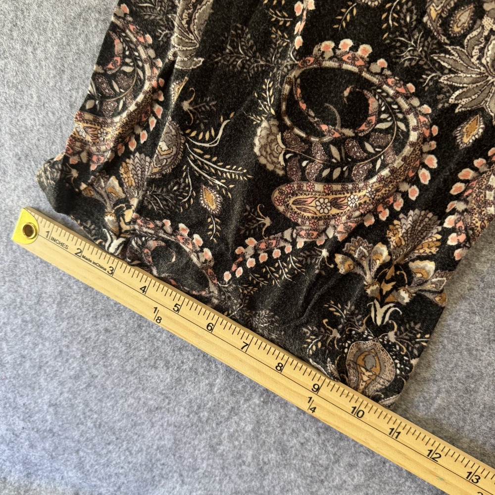 Popana Paisley Palazzo Pants Medium Black Multi Wide Leg Stretch Made in USA - Picture 5 of 8